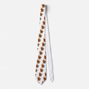 Gravata Urso do papai noel com presente de Natal