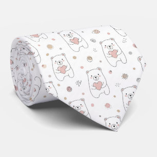Gravata Urso Fofo e Corações -- Berçário Pastel (2)
