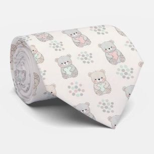 Gravata Urso Fofo e Corações -- Berçário Pastel (8)