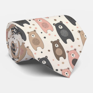 Gravata Urso Fofo - Suave Floresta Pastel (1)