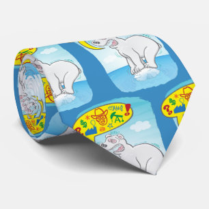 Gravata Urso polar dizendo palavras ruins sobre gelo peque