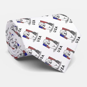 Gravata US American Flag Old English Sheepdog (Cinza 1)