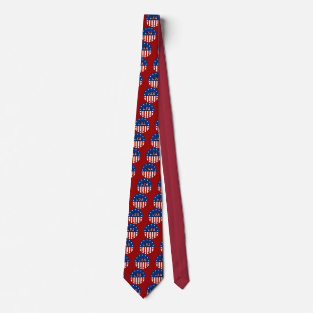Gravata USA - American Flag and Stars in Circle Tie (Frente)