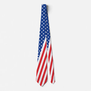 Gravata USA Flag Tie For Men, Flag Necktie For Men