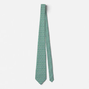 Gravata Uzbequistão Flag Honeycomb Tie