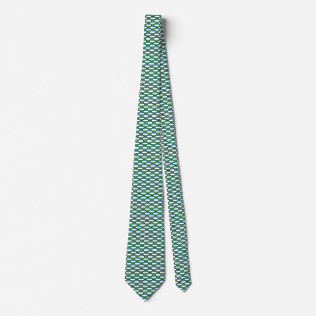 Gravata Uzbequistão Flag Honeycomb Tie (Frente)