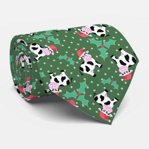 Gravata Vacas de Natal com Holly