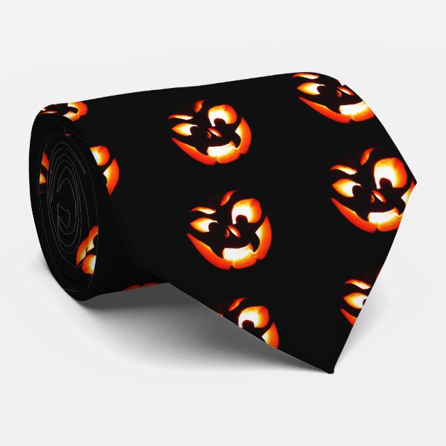 Gravata Vamire Jack-O-Lanterna (Rolled)