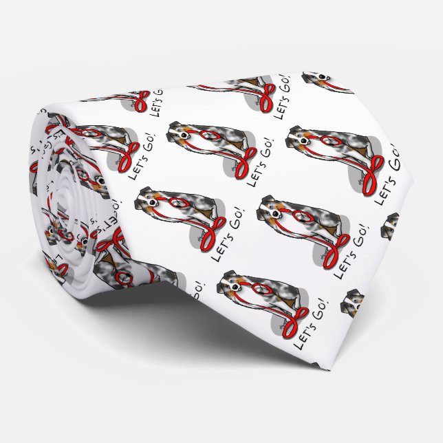 Gravata Vamos! Pastor australiano (bronzeado azul com rolh (Rolled)