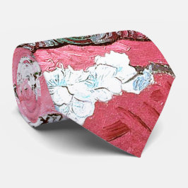 Gravata Van Gogh Almond Blossomo Azul Rosa