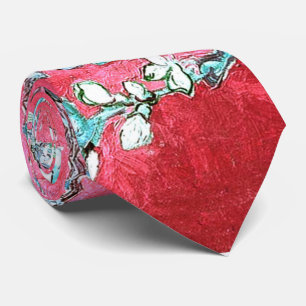 Gravata Van Gogh Almond Blossomo Azul Vermelho