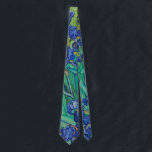 Gravata Van Gogh irrises. impressionismo floral azul<br><div class="desc">"Irises" do pescoço de Van Gogh. Arte do impressionismo floral azul.</div>