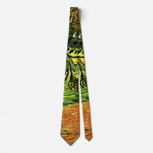 Gravata Van Gogh - Paisagem com Árvores e Números