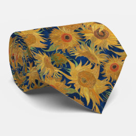 Gravata Van Gogh Sunflowers ondigo orange sage ochre