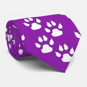 Gravata Vara De Mascote Esportiva Branca Em Roxo