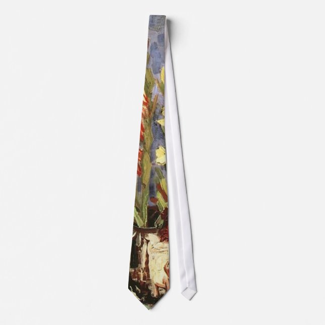 Gravata Vase com Gladioli Vincent van Gogh (Frente)