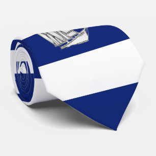 Gravata Veleiro do cromo em listras de azuis marinhos