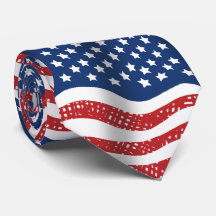 Velha Glória Americana Flags Pattern Neck Tie