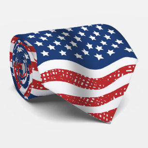 Gravata Velha Glória Americana Flags Pattern Neck Tie