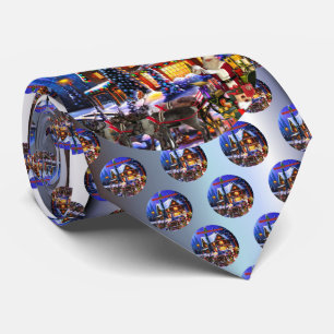 Gravata Velho Papai Noel e Reindeer