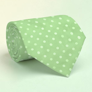 Gravata Verde com Bolinhas Brancas Mini