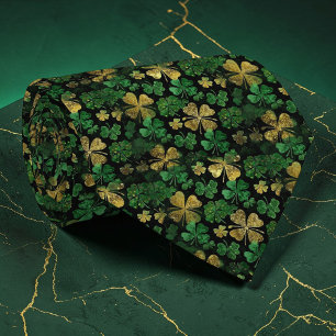 Gravata Verde do Dia de São Patrício com Trevo Per