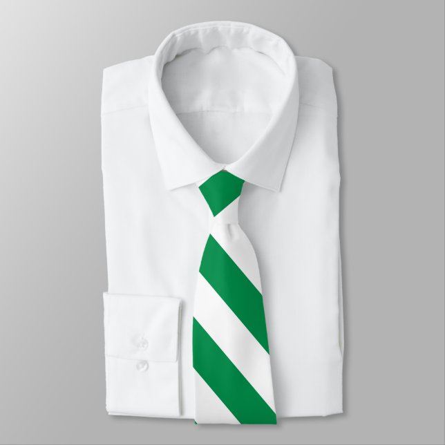 Gravata Verde e Branco (Amarrado)