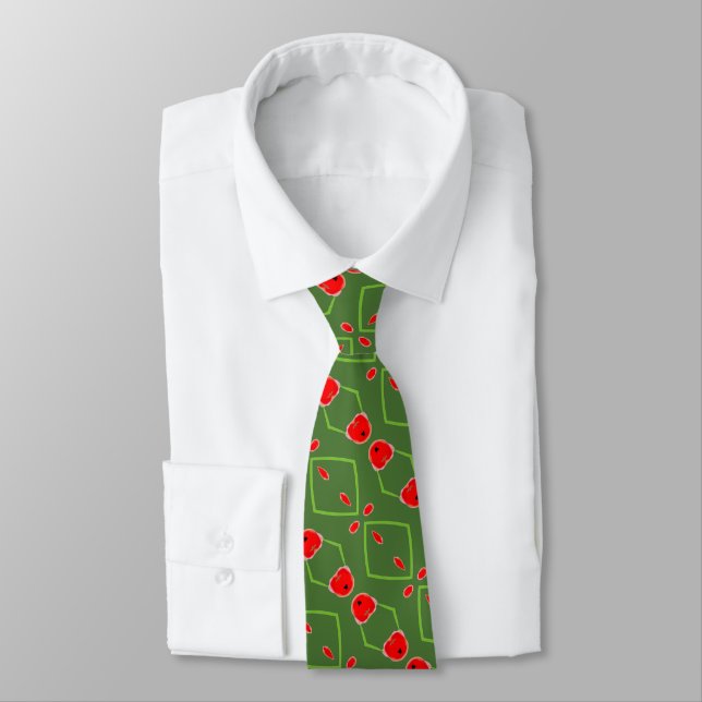 Gravata Verde e Vermelho (Amarrado)