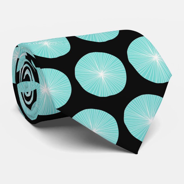 Gravata Verde Menta e Preto Estilo Retro  (Rolled)