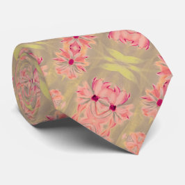 Gravata Verde Rosa E Castanho Escuro