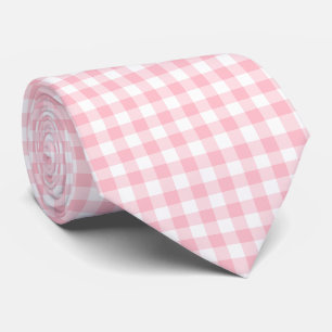 Gravata Verificações de Gingham de grandes dimensões, rosa
