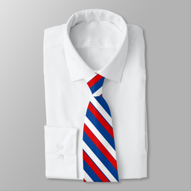Gravata Vermelho, Branco e Azul Estilha Presidencial (Amarrado)
