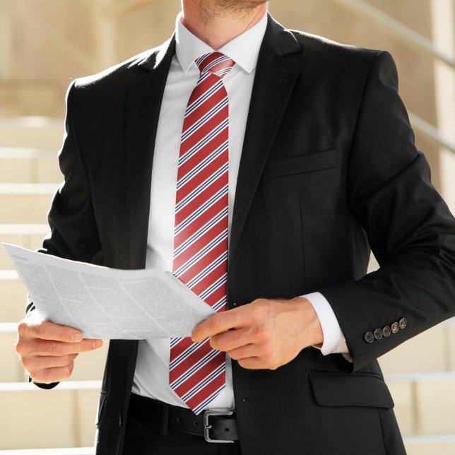 Gravata Vermelho Clássico e faixas de Marinho (Criador carregado)