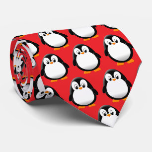 Gravata Vermelho de Cartoon Pinguim Gelado