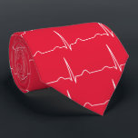 Gravata Vermelho do teste padrão do cardiogram ECG do<br><div class="desc">Gravata do vermelho do teste padrão do cardiogram ECG do doutor Cardiologista. Teste padrão do Cardiogram ECG para o laço do doutor do cardiologista. Personalize e mude a cor do fundo, se desejado. Projete impresso em ambos os lados do laço. Um electrocardiograma (ECG/EKG) é uma gravação elétrica do coração e...</div>