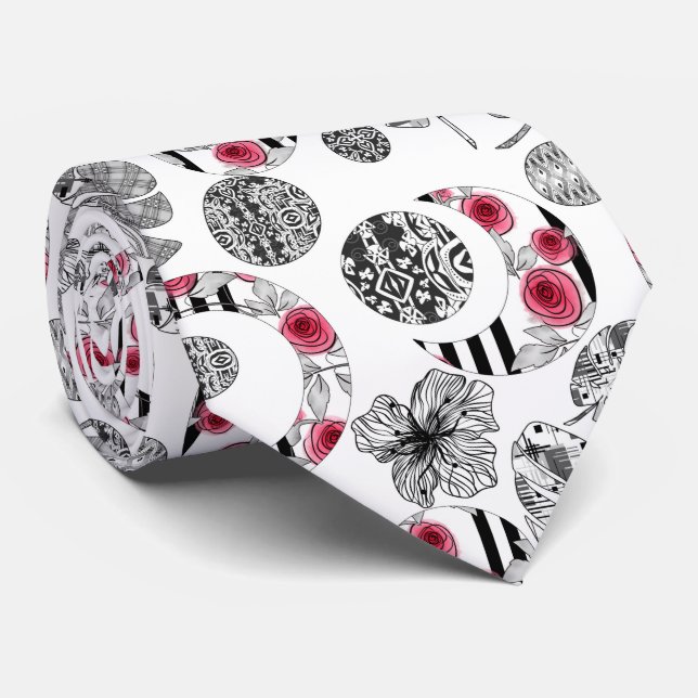 Gravata Vermelho e Negro, Colagem, Russo, Moderno (Rolled)