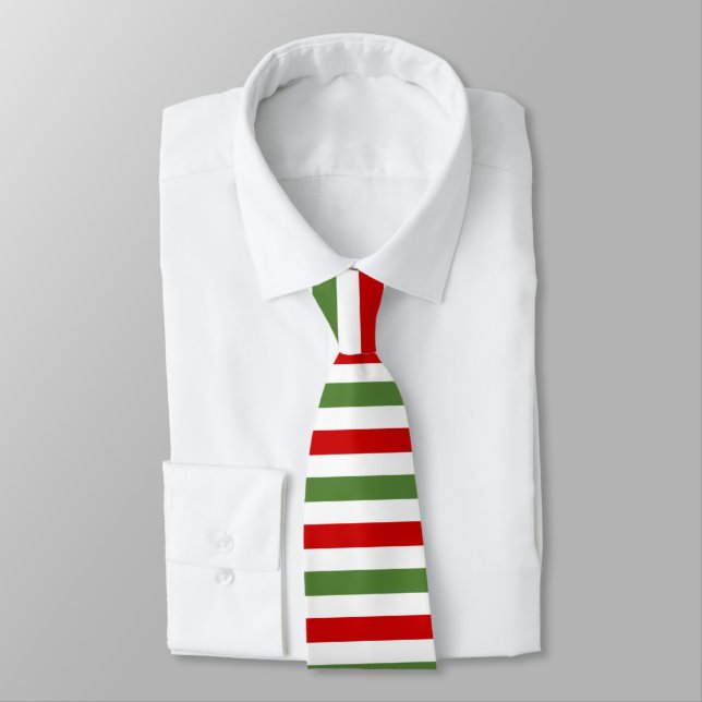 Gravata Vermelho e Verde Riscado (Amarrado)