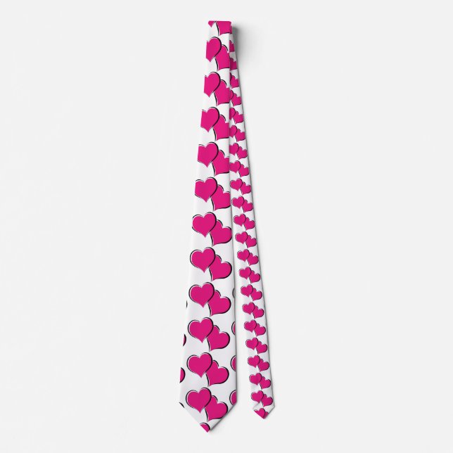 Gravata vermelho emparelhado branco (Frente)