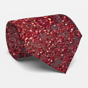 Gravata Vermelho Falso Brilho + Seda Cavalheiro de Luxo