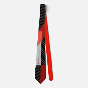 Gravata Vermelho, preto e branco