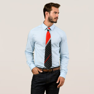 Gravata Vermelho, preto e branco