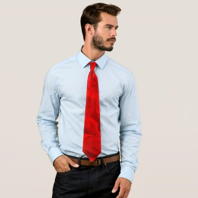 Gravata Vermelho Vermelho Anel Marble Negrito (Criador carregado)