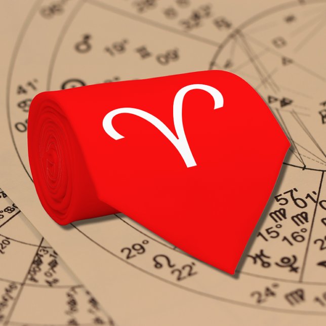 Gravata Vermelho vívido - Aries Tinta Zodiac (Criador carregado)