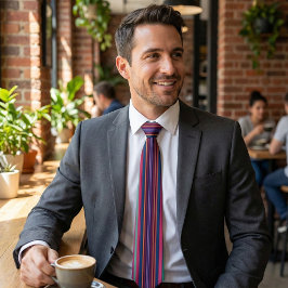 Gravata Vibrant Multicolor Striped Neck Tie