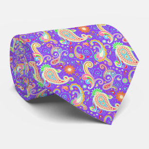 Gravata Vibrante paisley psicodélico