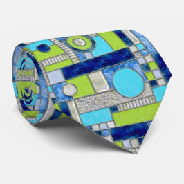 Gravata Vidro de Deco de Arte Verde Azul