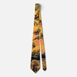 Gravata Vincent Van Gogh - Pinheiros Contra Céu Vermelho