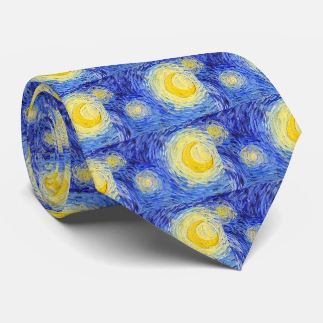 Gravata Vincent Willem van Gogh, "Starry Night" (Rolled)