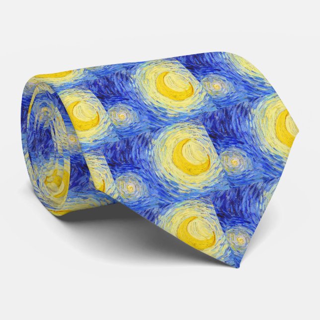 Gravata Vincent Willem van Gogh, "Starry Night" (Rolled)