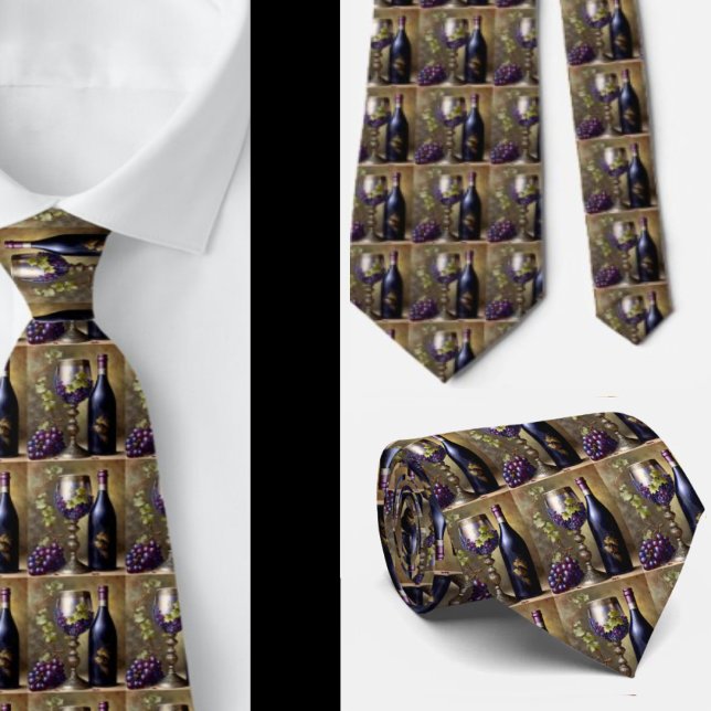 Gravata Vinhos Vintage Vintage Tuscan Vintage Tie Tie (Criador carregado)